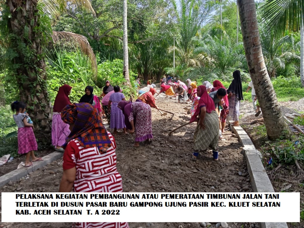 Pelaksanaan Kegiatan Pembanggunan Atau Pemerataan TimbunanJalan Tani Terletak Di Dusun Pasar Baru .